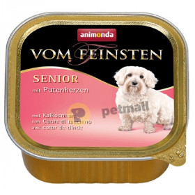 Деликатесен пастет за възрастни кучета VON FEINSTE SENIOR 150гр. пуешки сърчица, за кучета от 7 години